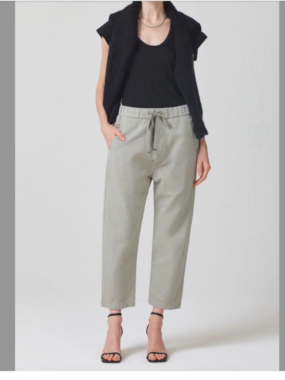 CITIZENS OF HUMANITY Pony cotton and flax-blend pants - Sage- Size L
